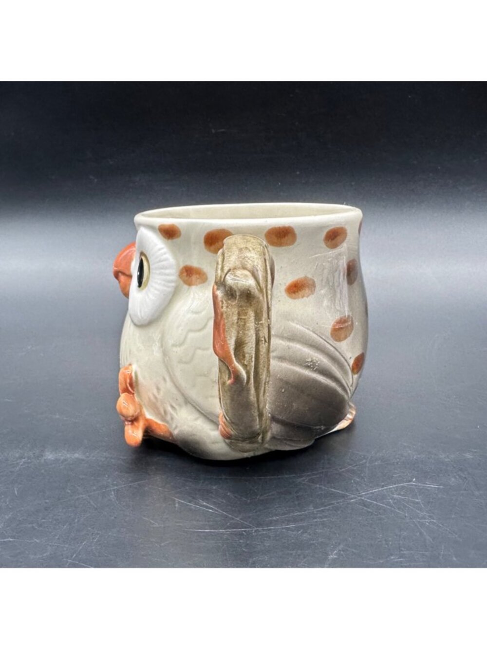 Vintage Owl Mug Fitz And Floyd 1978 Japan Ceramic Brown Orange Quirky Coffee Cup - Picture 3 of 9